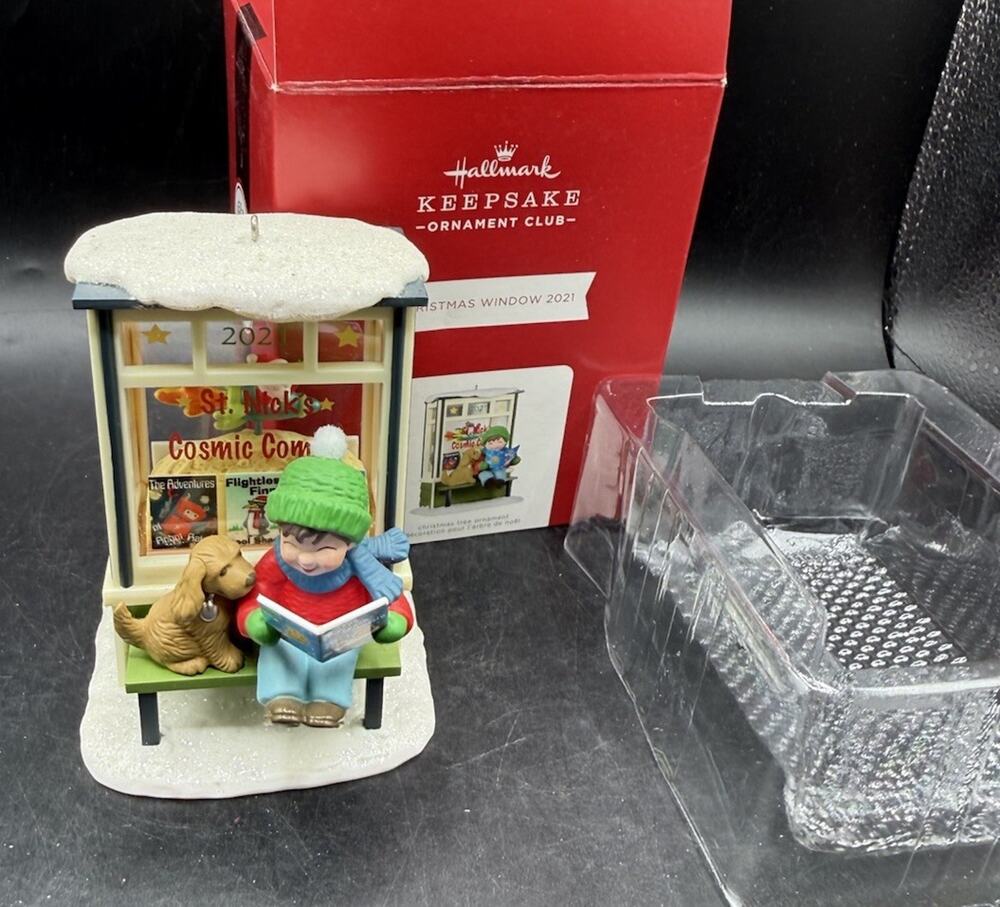 St Nicks Cosmic Comic Shop CHRISTMAS WINDOW Hallmark Ornament Exclusive 19th 48D